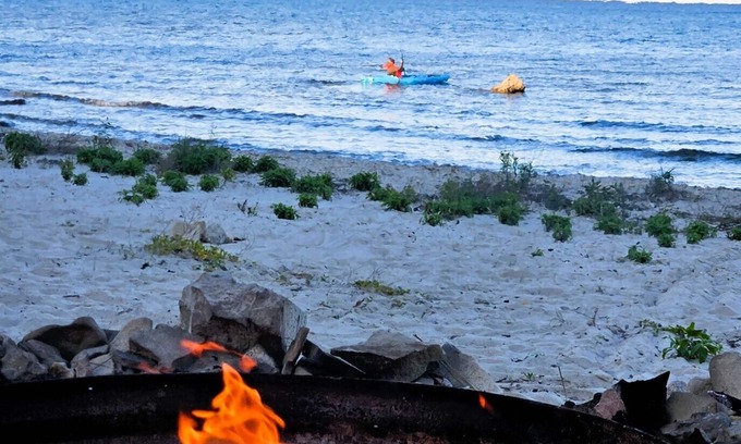 St Ignace Haus | Lake Huron Beachfront Home~Mackinac Island Views!