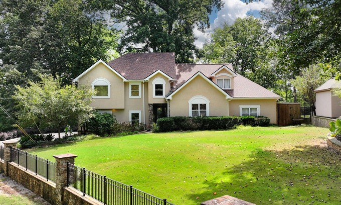 Buford Haus | Lake Lanier Waterfront Home with view of Lanier Islands Bridge