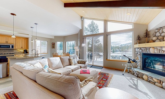 Tahoe Keys Haus | Lake Tahoe Hideaway with rooftop hot tub, fireplace, scenic balcony, & smart TVs