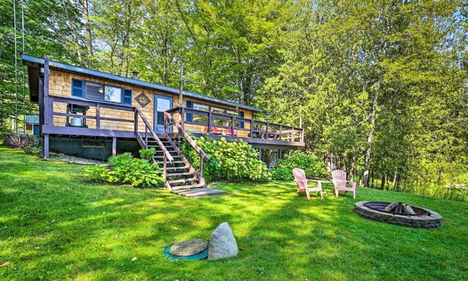 Curtis Township Haus | Lakefront Hideaway with Dock, Kayaks, Fire Pit!