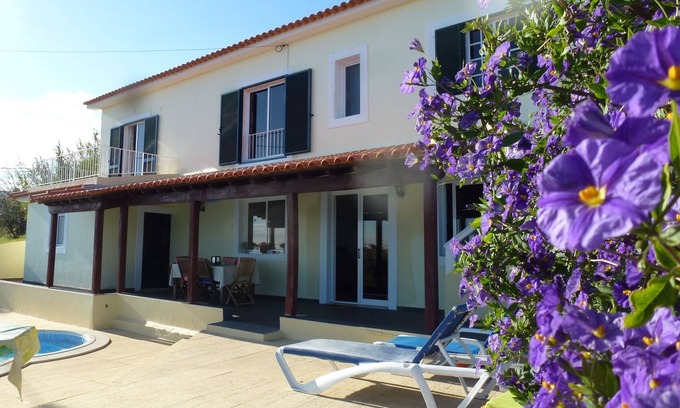 Estreito da Calheta Haus | Villa mit einen beheizten Pool und Meerblick