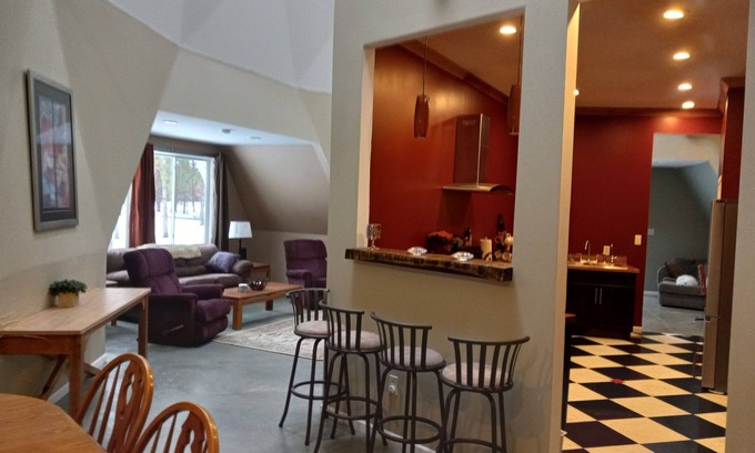 Necedah Haus | Large geodesic dome with loft; near lakes and minutes from Wisconsin Dells!
