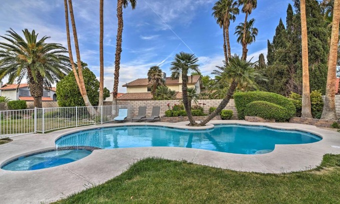 Rancho Oakey Haus | Las Vegas House with Pool and Hot Tub - 1 Mi to Strip!