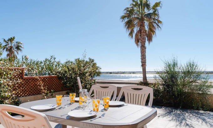 Gruissan Haus | LB39 Klimatisiertes Ferienhaus mit Blick aufs Grazel Meer in Residenz mit Pool