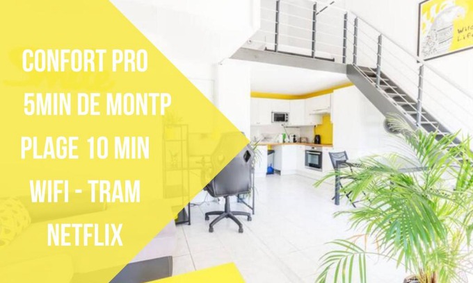 Port Ariane Wohnung | LE SMILE DUPLEX - LATTES, IDEAL PRO WIFI NETFLIX PROCHE PLAGE TRAM - CoHôteConciergerie La Grande Motte Montpellier
