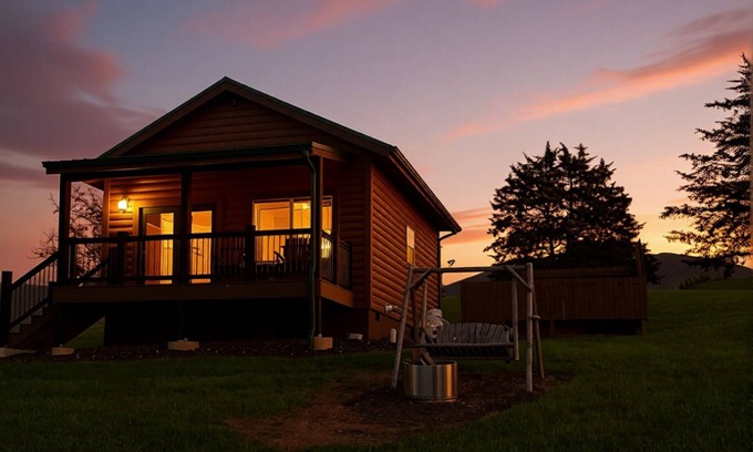 Stanley Kabine | NEW Log Cabin #2 LURAY Cozy Couples Hot Tub Stone Fireplace Mtn View Shenan Park