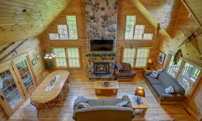 Baraboo Haus | Log Cabin Lodge am Devil's Lake State Park, Skifahren, Cascade Mtn, Dells