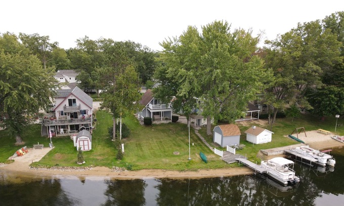 West Branch Hütte | Loon Lookout has its own beach and is on a private lake in West Branch, MI