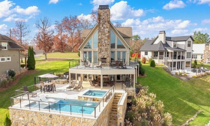 Rockwood Hütte | Luxurious Lakefront Home with a Private Saltwater Pool, Spa, & Deep-Water Dock