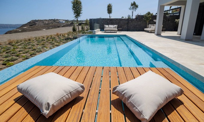 Akrotiri Villa | Luxury Santorini Villa | Villa Opal Heights | 2 Bedrooms | Private Heated Pool | Large Private Veranda | Stunning Sea & Caldera Views | Akrotiri
