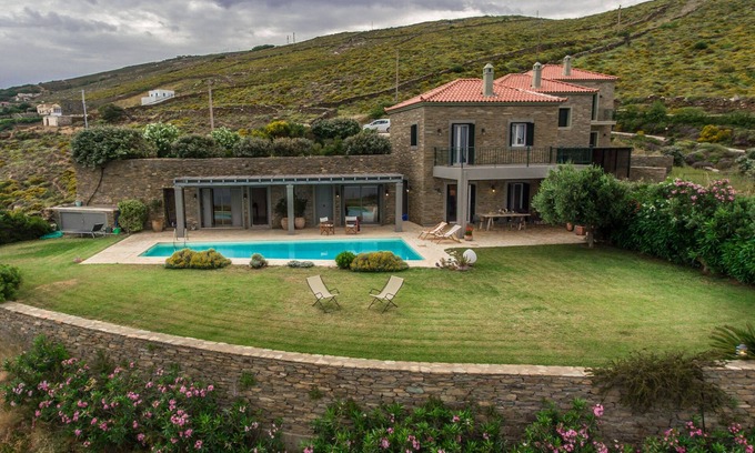 Andros Town Villa | Majestätische Aussicht auf Andros