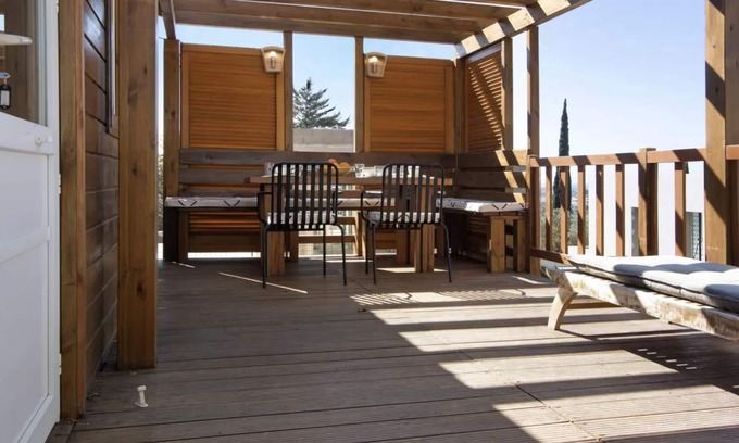 Cerro do Mocho Haus | Mobilheim mit Sensationeller Aussen Holzterrasse