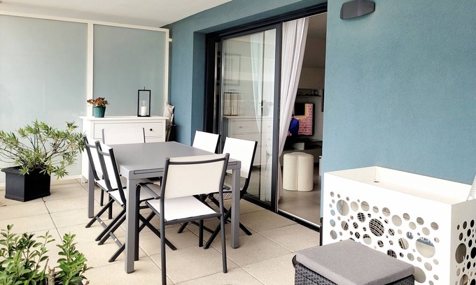 La Jetee Wohnung | Modernes T3 mit Klima und WLAN, nahe Hafen und Meer, geschlossene Garage