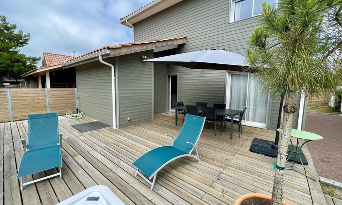 Hourtin-Plage Haus | Neues Architektenhaus mit Jacuzzi ein Paar Schritte vom Meer