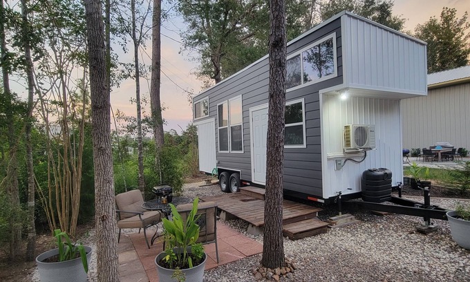 Conroe Haus | New Tiny Home with Patio in Conroe