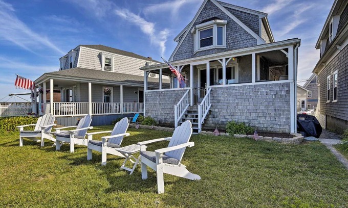 Brant Rock Haus | Oceanfront Cape Cod Home with Porch, Yard and Grill!