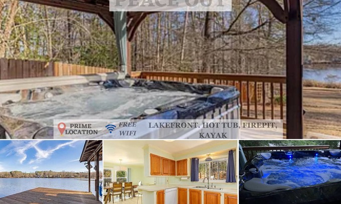 Wise Haus | Peaceful Lakefront Home w/ Hot tub, Dock, Firepit, Kayak, Cornhole, Ramp nearby