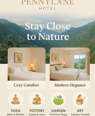 Tapovan Wohnung | Pennylane Hotel - Aesthetic Mountain View Rooms With Tropical Garden, Netflix, Pottery Studio, Free Airport Pickup for 7 or more nights stay, 2 minute walk to ganga river in tapovan