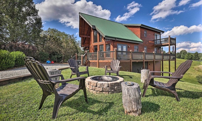 Piney Creek Kabine | Piney Creek Mountain-View Cabin w/ Wraparound Deck