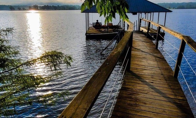 Almo Haus | Private dock on Kentucky Lake, views of the water from every room in house