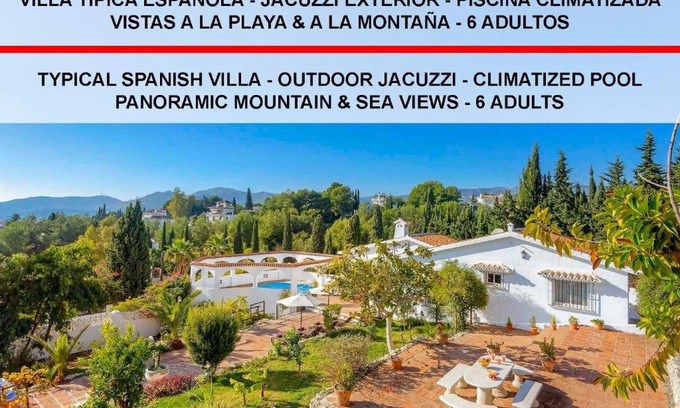 Frigiliana Villa | Private Heated Pool, Jacuzzi & 1225m2 garden in Villa Cipreses