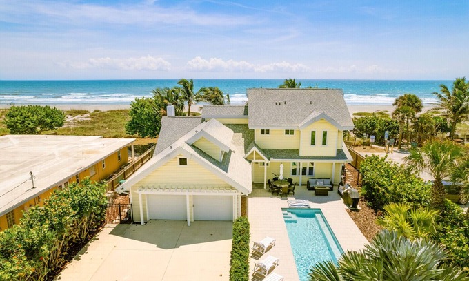 Cocoa Beach Haus | Private Resort! Beachfront home w/pool & hot tub and five en suite rooms