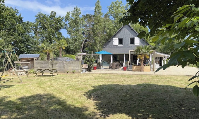 Pleneuf-Val-Andre Villa | Ruhiges Haus mit privatem Pool mit einzigartigem Blick auf das Grün