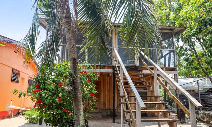 Placencia Kabine | Gemütliche renovierte Cabana in Strandnähe mit abgeschirmter Veranda und Hängematte