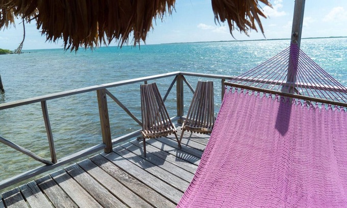 Thatch Caye Resort | Romantic Over-the-Water Bungalow w/ Private Patio & Amazing Views - A/C Included