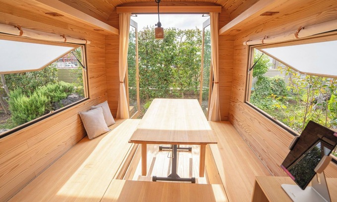 Utsunomiya Hütte | Room only 1 night plan Wooden trailerstyle tiny house lodging bedding futon /Utsunomiya Tochigi