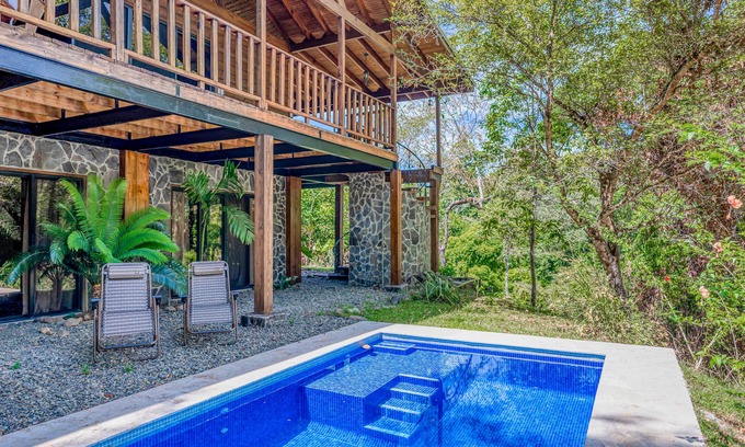 Savegre Haus | Rustic mountain-view home near the beach with private pool, deck, W/D, & WiFi
