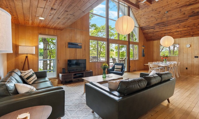 Wareham Haus | Secluded Oceanfront Retreat for 10 - Private Dock, Water Views & Game Room