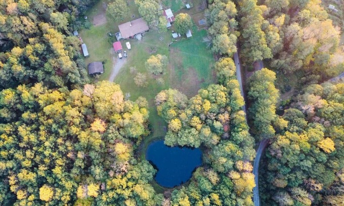 Apex Haus | Serene Log Home w pond, fenced-in yard & pastures