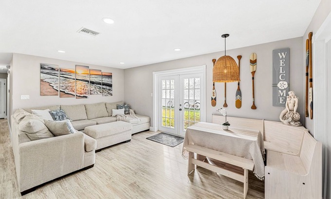 Cocoa Beach Haus | Spacious Home w/ Private BBQ Backyard Oasis, Bikes & Games – Walk to the Beach!