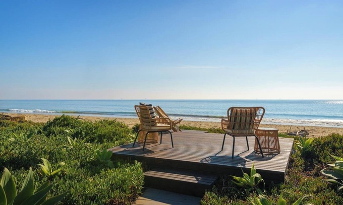 Padaro Lane Haus | Step out to Padaro Beach from this luxurious 5-bedroom 5 bath compound