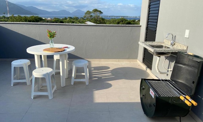 Lagoa da Conceicao Wohnung | Studio com terraço com linda vista para Lagoa