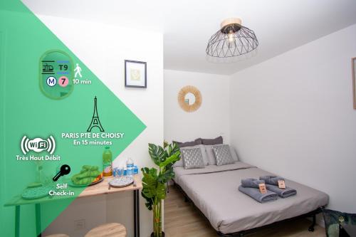 Petit-Ivry Wohnung | Studio rénové calme et cosy (10' Paris Pte d'Ivry)