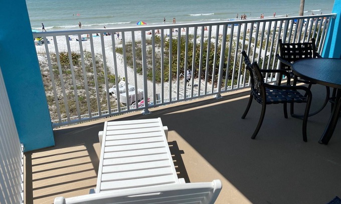 Indian Rocks Beach Hotel | Sunset from your Balcony! BEACHFRONT, 2 Bed, 2 Bath, Heated Pool, UNIT 304