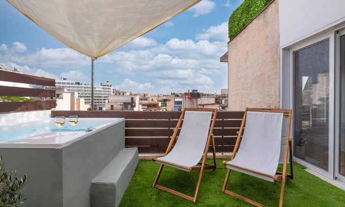 Metaxourgio Wohnung | The Boho Suite Private Jacuzzi & Acropolis View