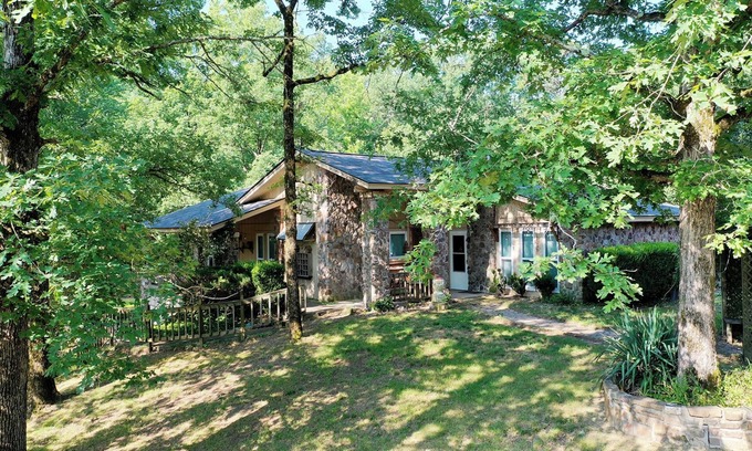 Mount Ida Haus | The Grotto - Family-sized retreat on 10 acres of pristine forest. Pet friendly!