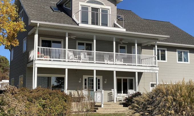 Stevensville Haus | Three Decks overlook Marina basin and views of the Chesapeake and Eastern Bays