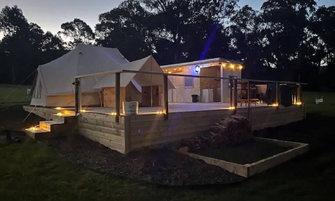 Barjarg Kabine | Tranquil Glamping tent and kitchenette/bathroom
