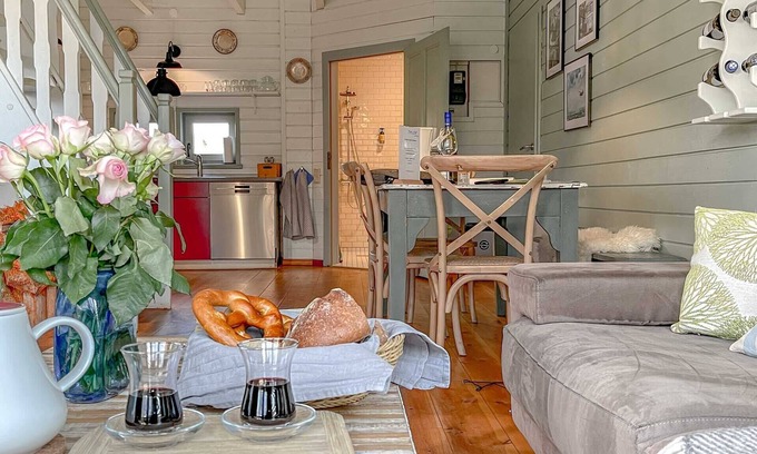 Luckow Haus | traumHaff®Romance of the boatswains with fireplace, private NORDICSPA, fireplace