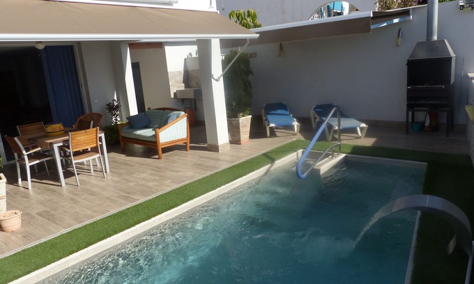 San Juan de los Terreros Haus | Villa mit privatem Pool von 1 bis 7 Personen 300 Meter vom Strand entfernt San J