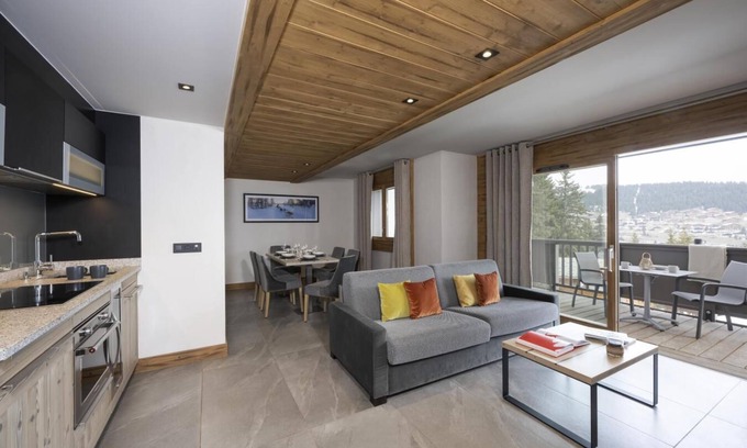 Les Saisies Wohnung | Wifi, blick berg, fitness, schwimmbad, sauna, hammam, balkon, parkmöglichkeiten, fernseher