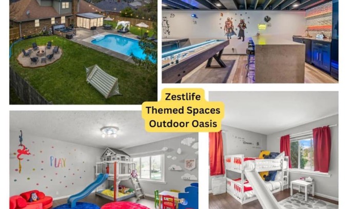 Indianapolis Villa | Zestlife-LuxuryEscape-ThemedRooms-Pool-GameRoom