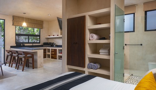Luxury-Apartment, 1 Queen-Bett, zum Garten hin