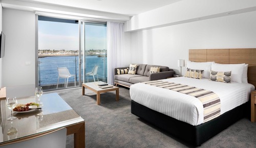 Deluxe-Studio, 1 Queen-Bett, Meerblick
