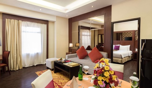 Suite, 1 Doppelbett, Nichtraucher, Kühlschrank und Mikrowelle (Living Room)