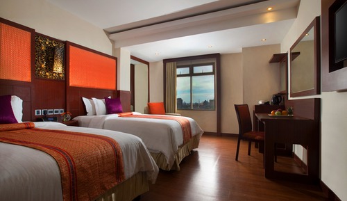 Deluxe-Zimmer, 2 Einzelbetten, Badewanne, Stadtblick